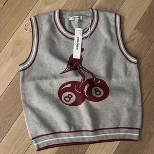 Vigoss Gray and Burgundy Sleeveless Top